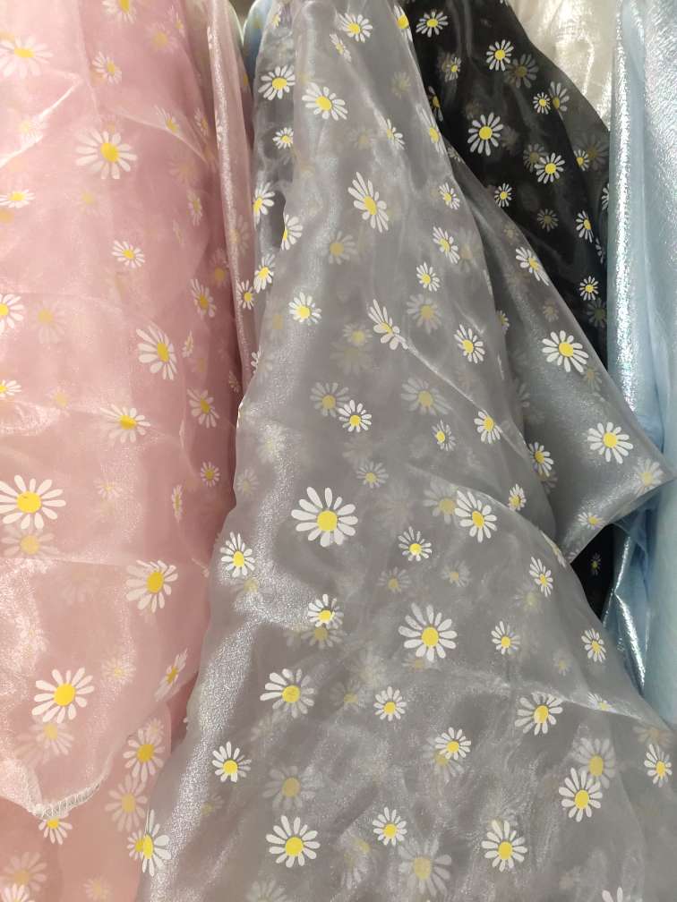 小雏菊太阳花泡泡纱饰品头饰服装工艺品面料图