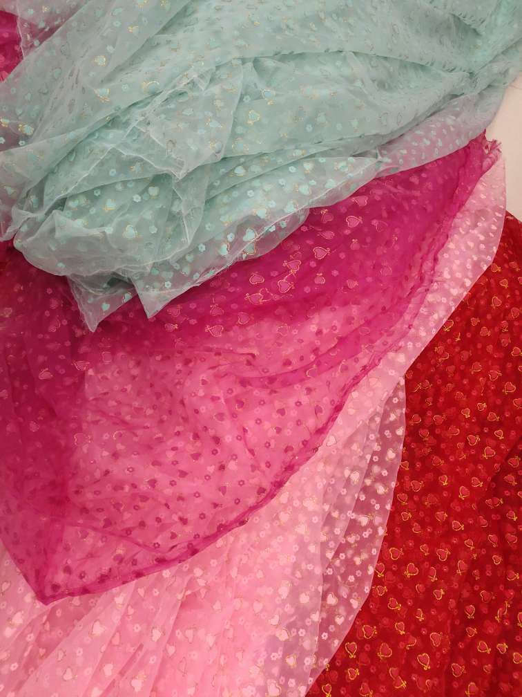 Golden Heart Matte Gauze Fabric for clothing, accessories, headwear and handicrafts 2022