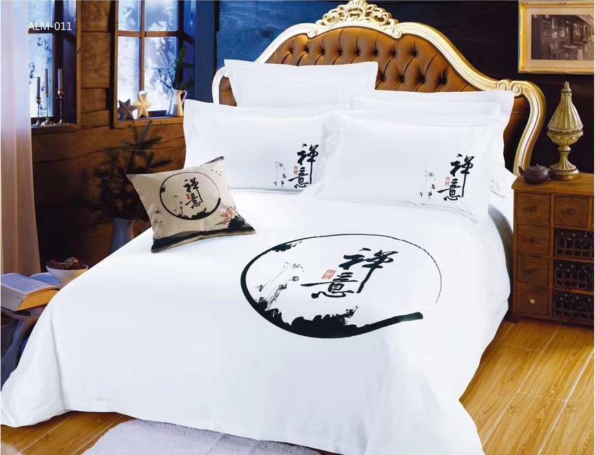 酒店床品套件实物图