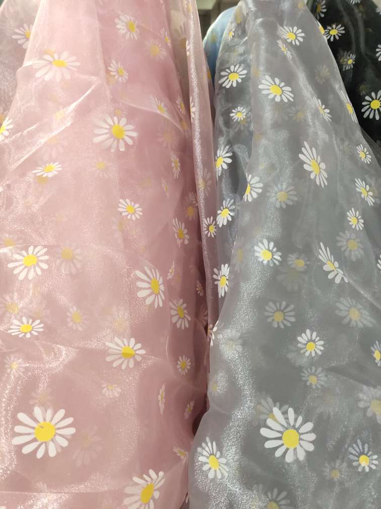 小雏菊太阳花泡泡纱饰品头饰服装工艺品面料产品图