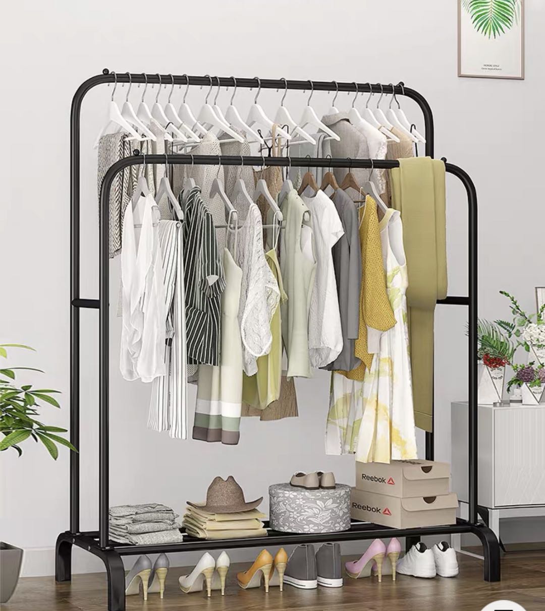 双杆晾衣架 新款铁艺晾衣架图