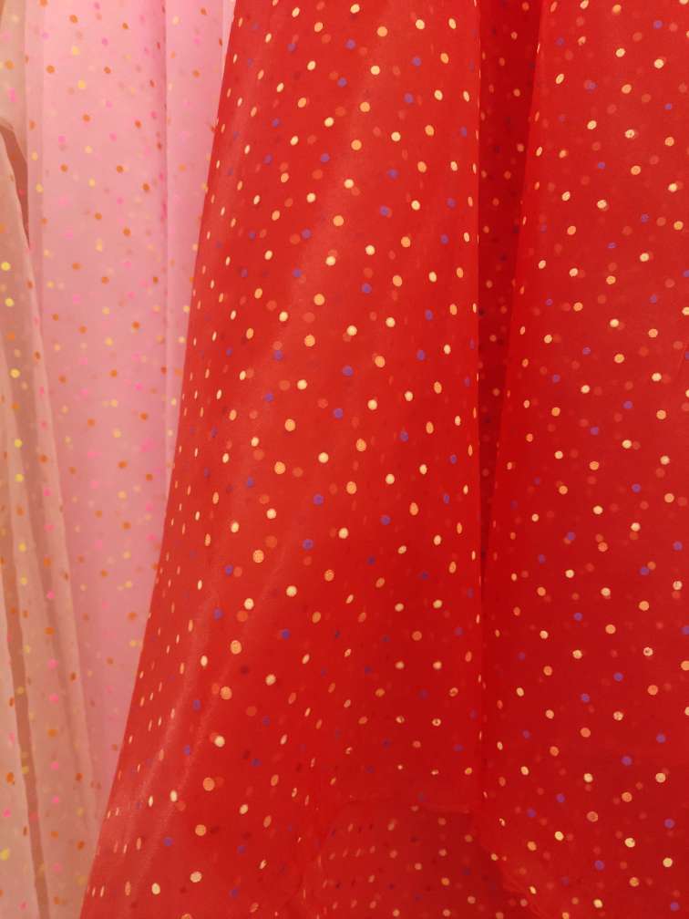 Wholesale of colored dot matte yarn jewelry and headwear craft fabric in 2022 details Picture