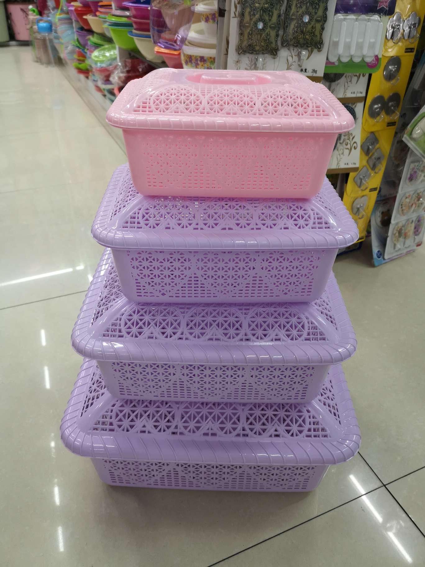 Plastic storage box set