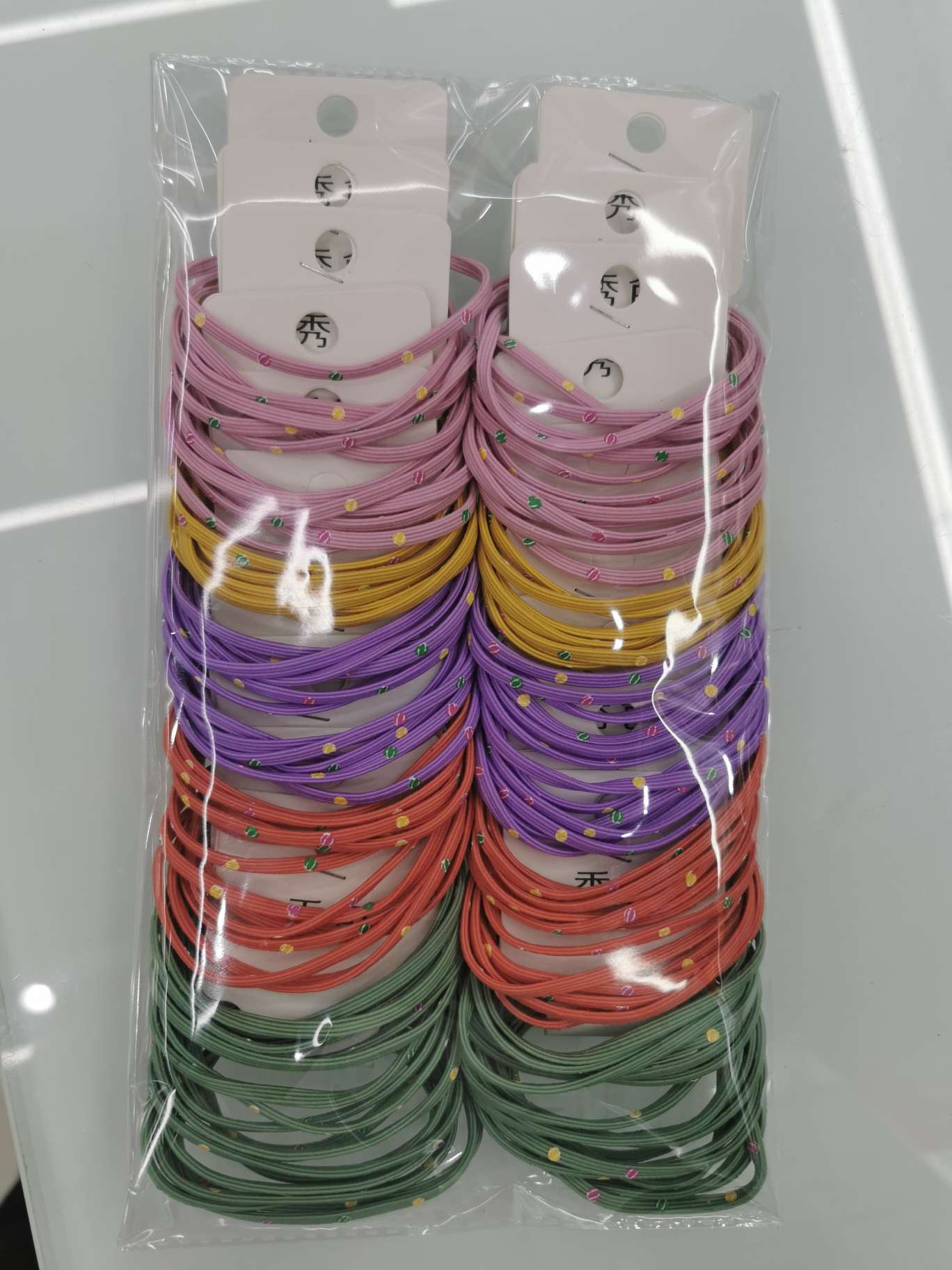 color 2-in-1 flat leather 60 rubber bands