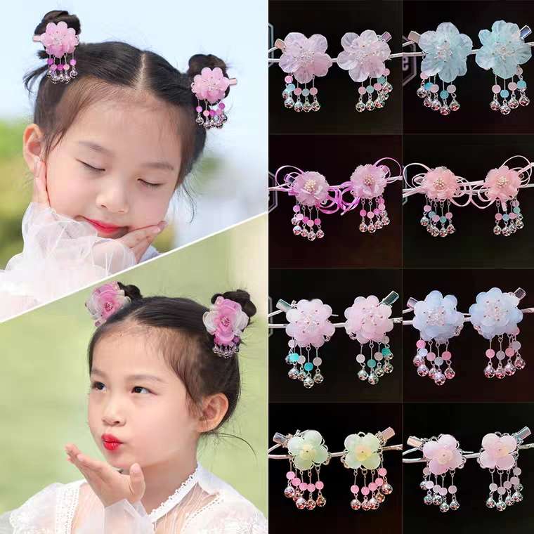 Silver bell children and girls Chinese style clamp thumbnail