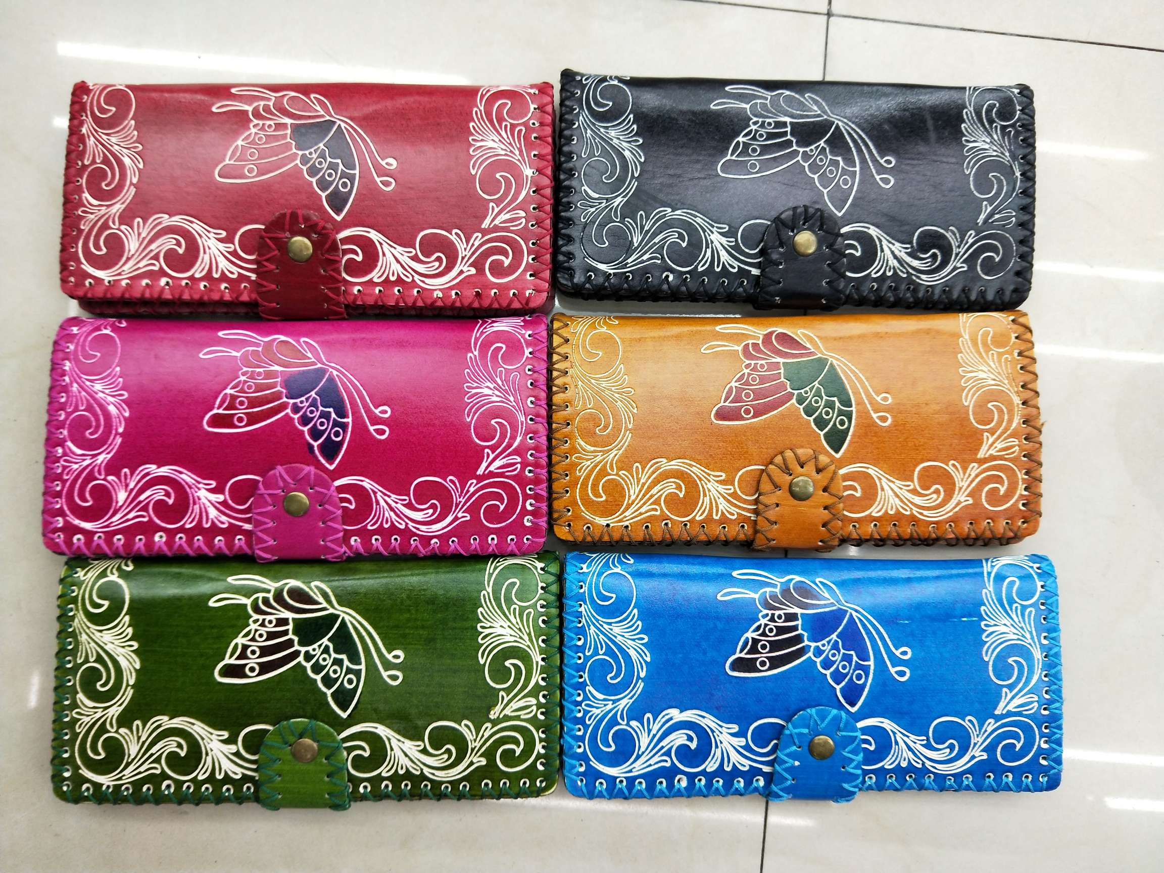 手工彩绘长款钱夹，钱包，票夹