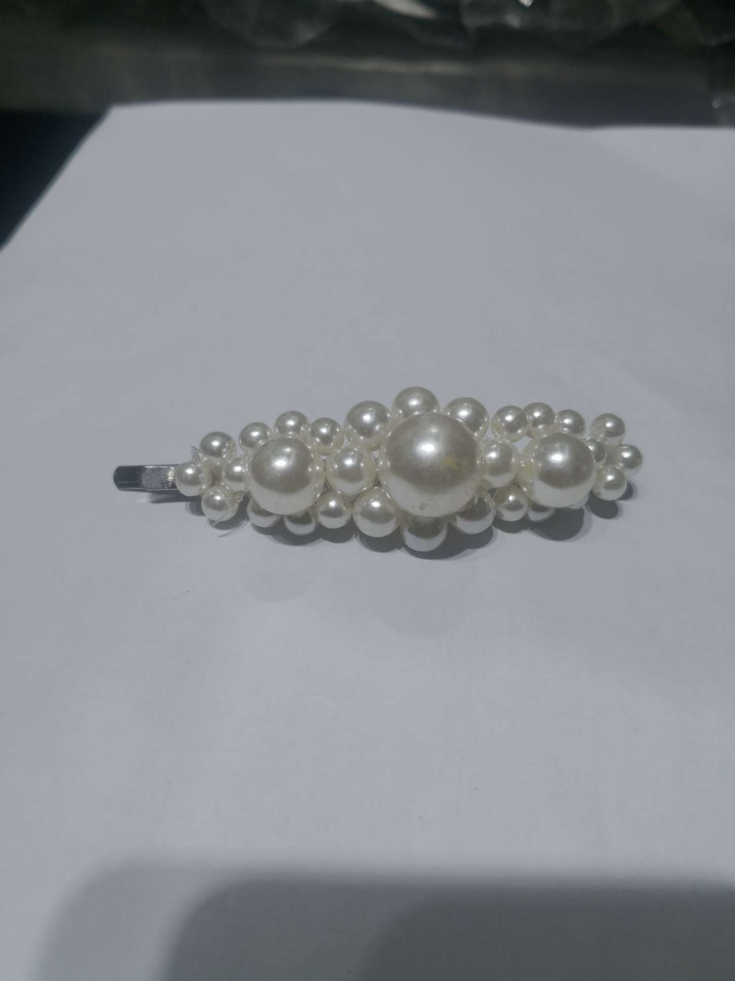 珍珠 发卡网红巴洛克复古手工编织珍珠串边夹头饰品