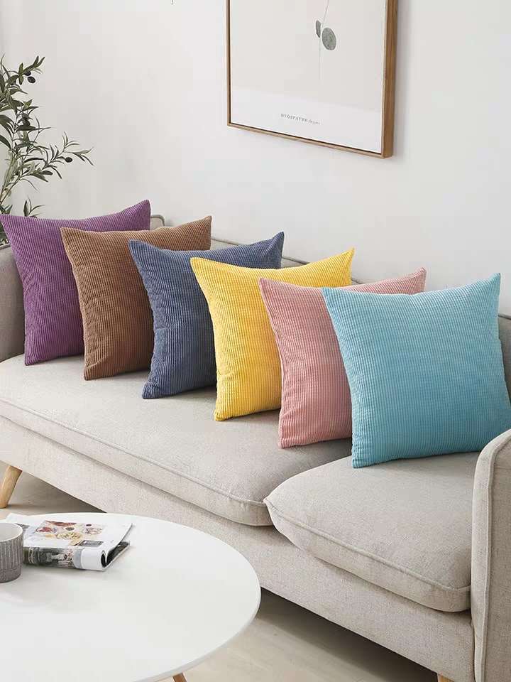 Nordic velvet pillow core, square waist, sofa backrest, office car, headboard pillowcase cushion, no core