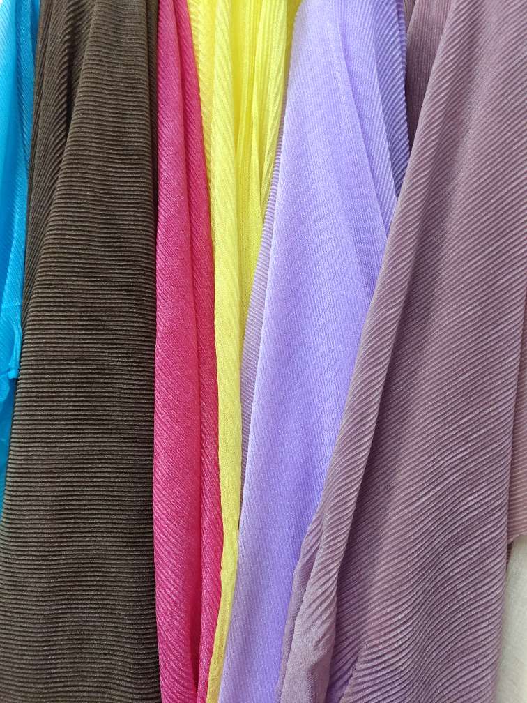 牙签绉面料围巾头饰服装饰品面料