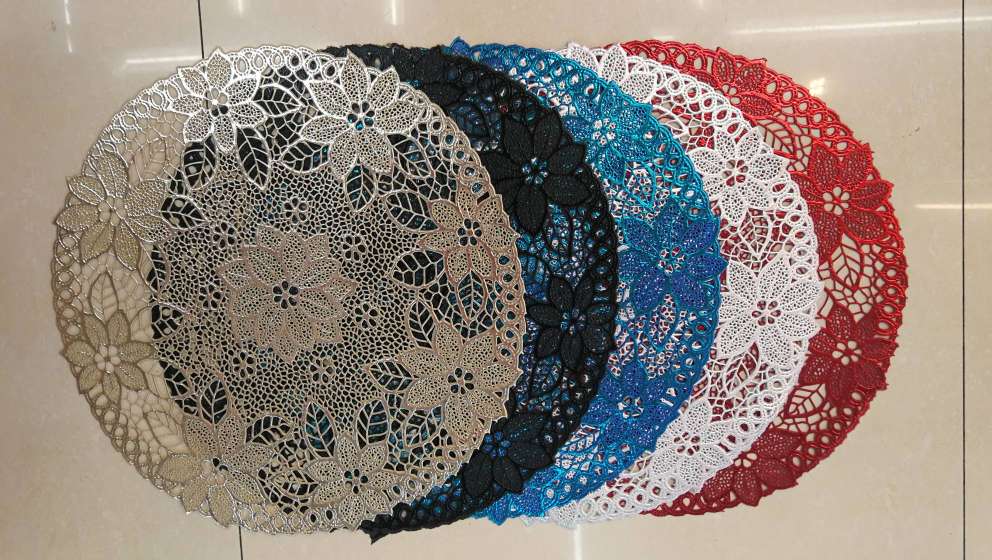 New Pvc Placemat Creative New Pumpkin Pvc Hot Gold Placemat Waterproof Non-Slip Mat Western Food undefined