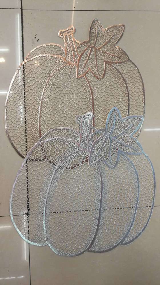 New Pvc Placemat Creative New Pumpkin Pvc Hot Gold Placemat Waterproof Non-Slip Mat Western Food Item Picture