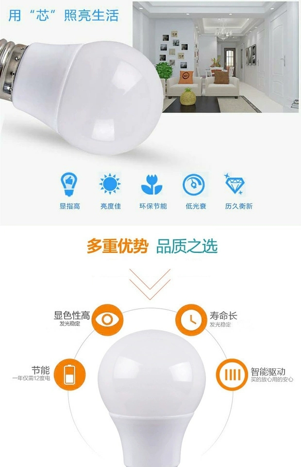 5W外贸LED足功率球泡细节图