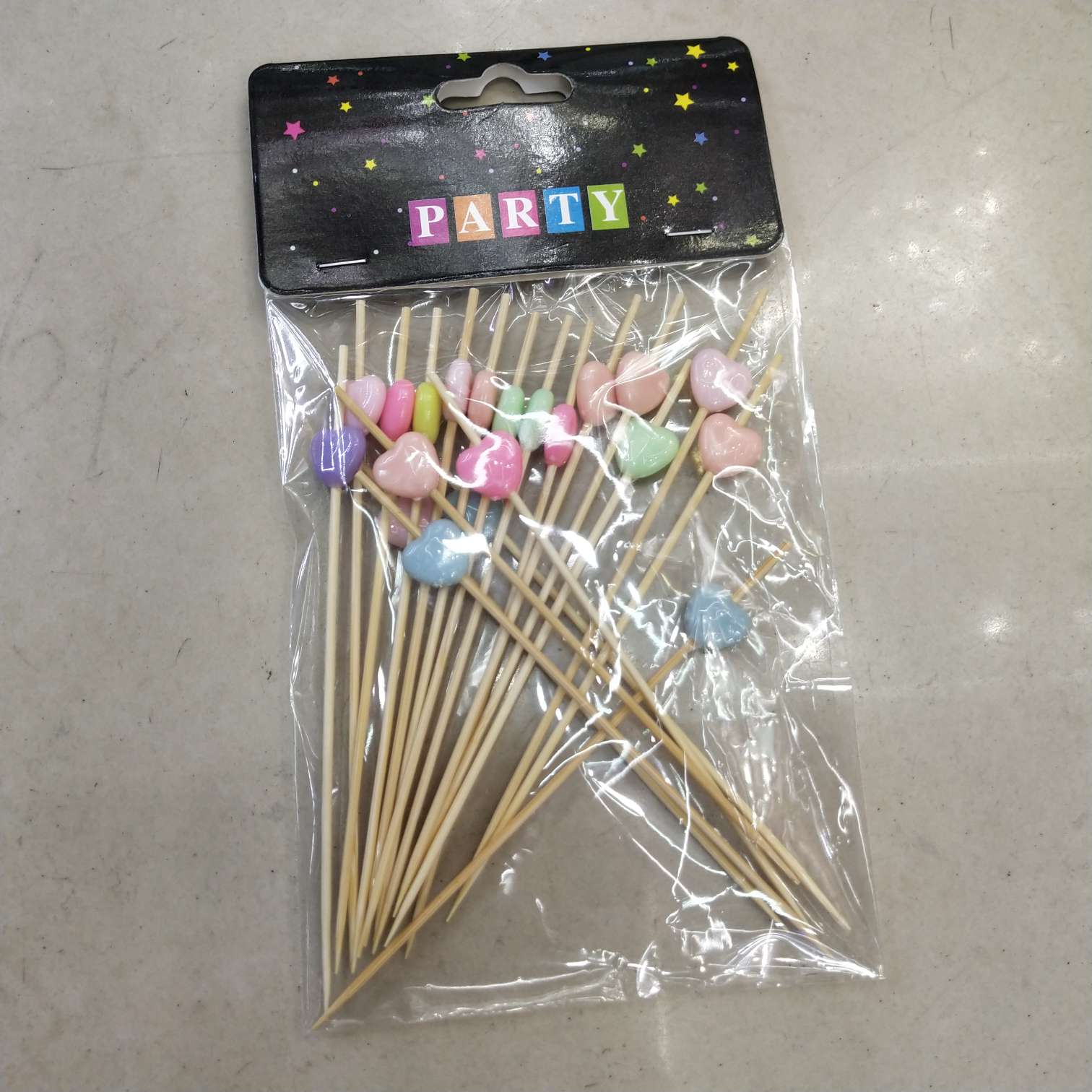 马卡龙色爱心牙签