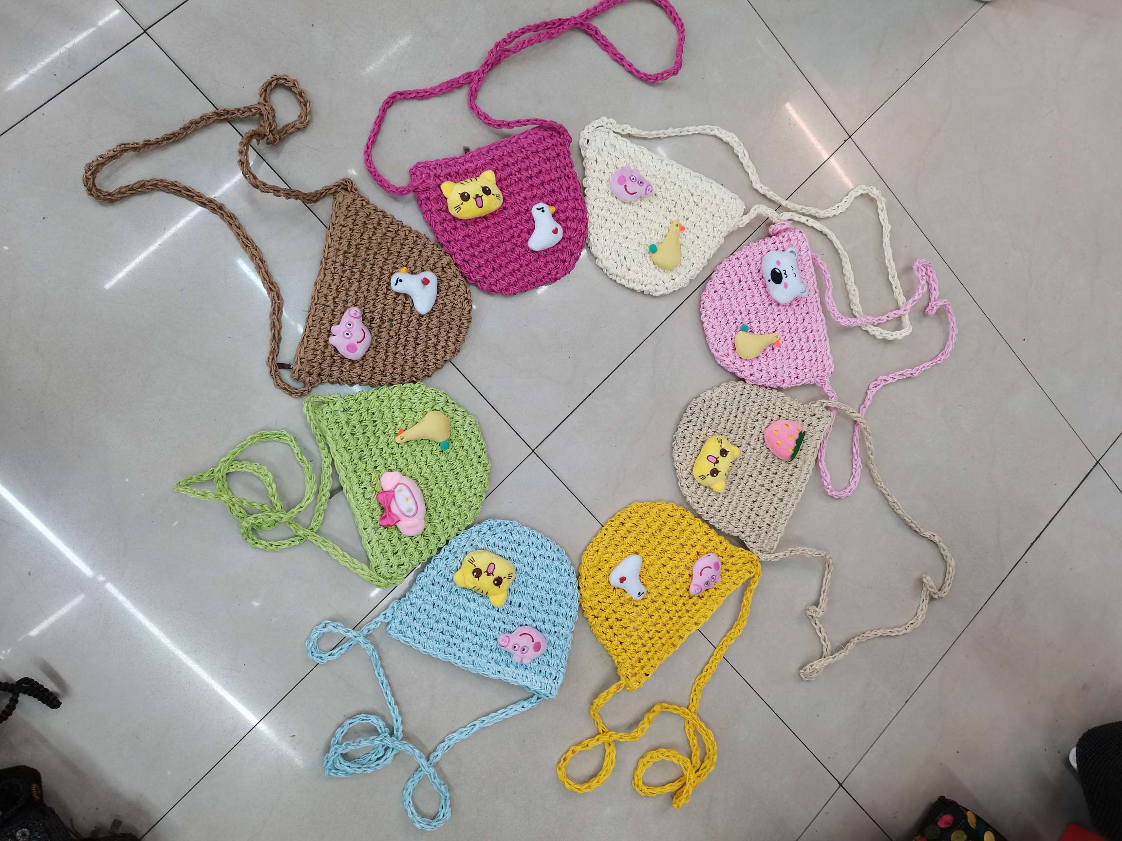 Paper rope hand-made cartoon with a satchel thumbnail