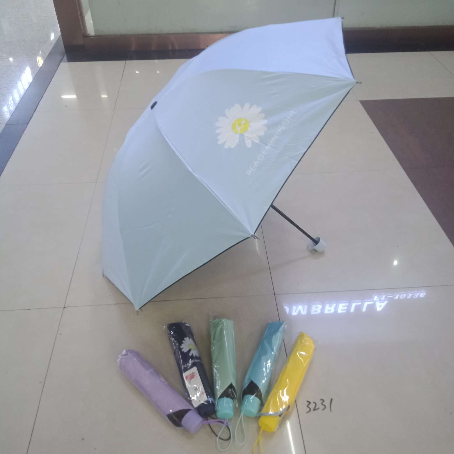 三折黑胶伞新款小雏菊少女专用详情图7