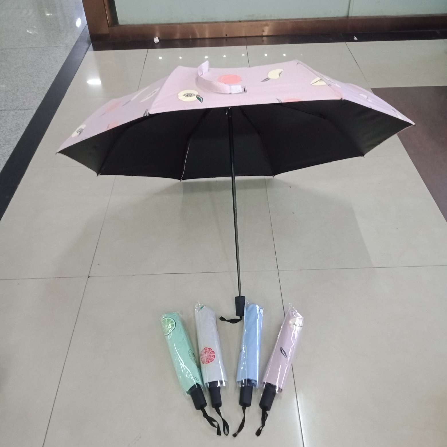 8股4节杆女式新款黑胶水果伞详情图8