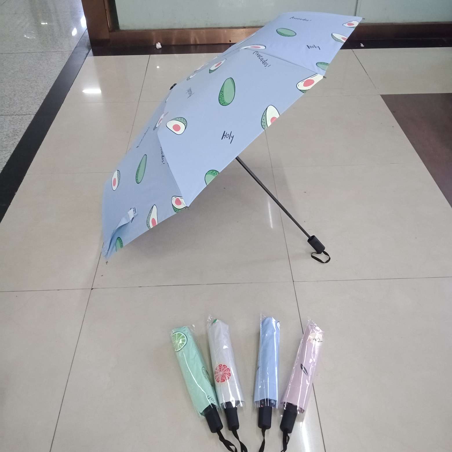 8股4节杆女式新款黑胶水果伞产品图