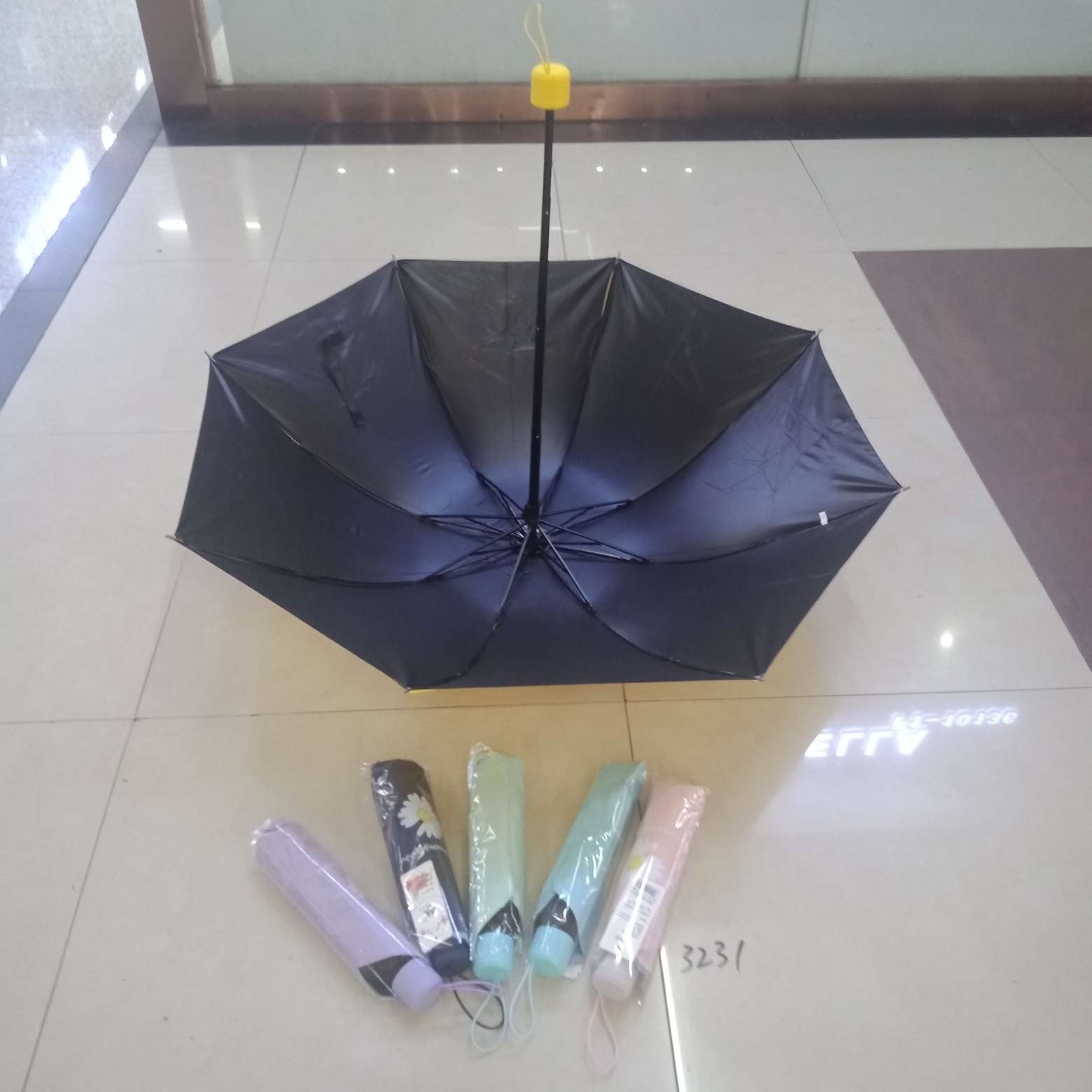 三折黑胶伞新款小雏菊少女专用详情图6