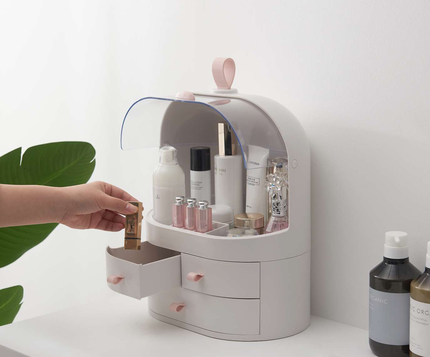 sunny princess New makeup box tiktok the same dust proof cosmetics storage box thumbnail