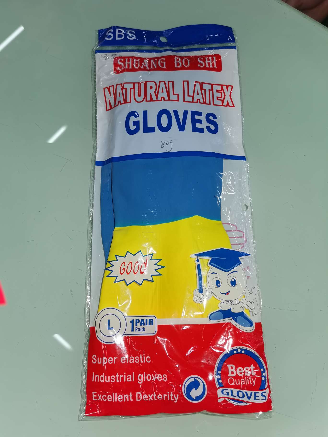 家务手套洗衣洗碗双色乳胶光里手套清洁洗车修理机器防油手套白底实物图