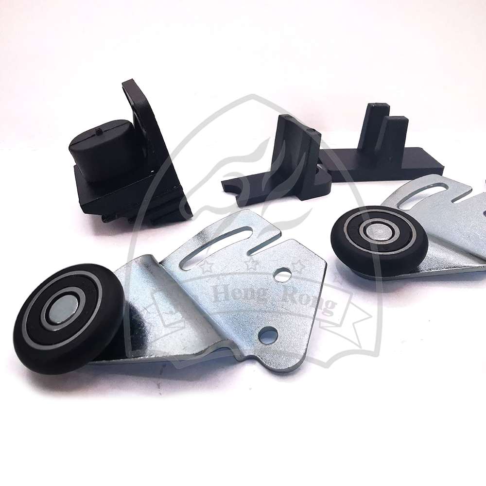 Cabinet door side hanging wheel wardrobe solid wood sliding door pulley track side hanging pulley flat door hanging wheel details Picture