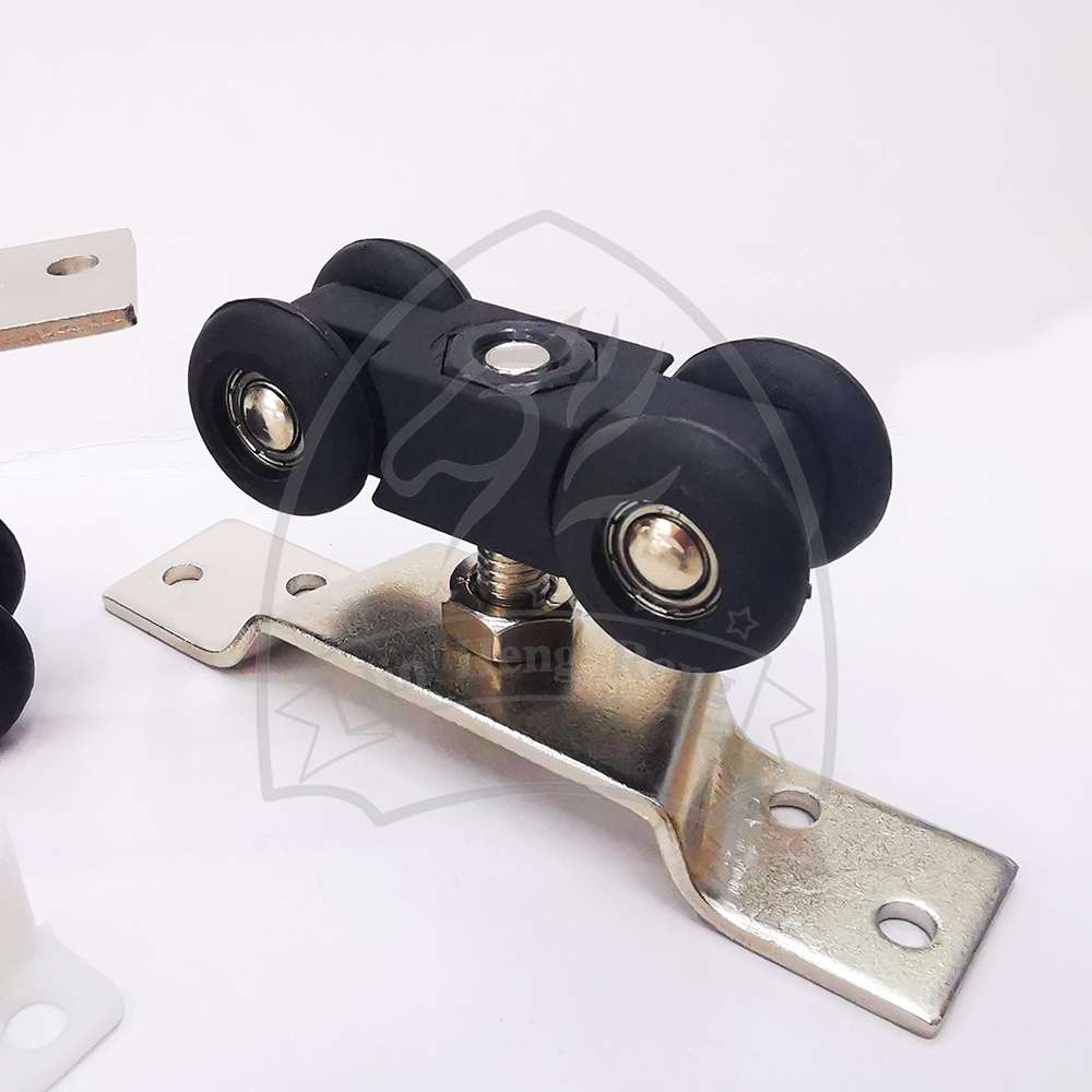 Solid wood door lifting wheel cabinet door track pulley Central and South American style sliding door pulley flat open bathroom door lifting wheel Specification drawing