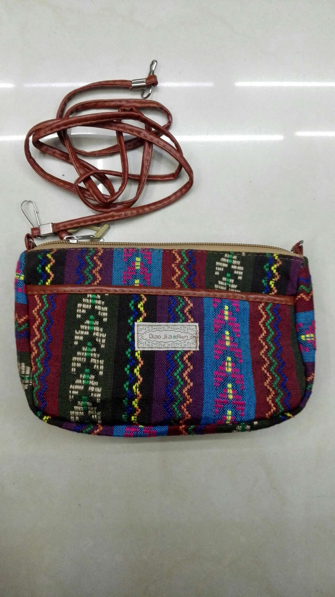 Ethnic material casual crossbody bag