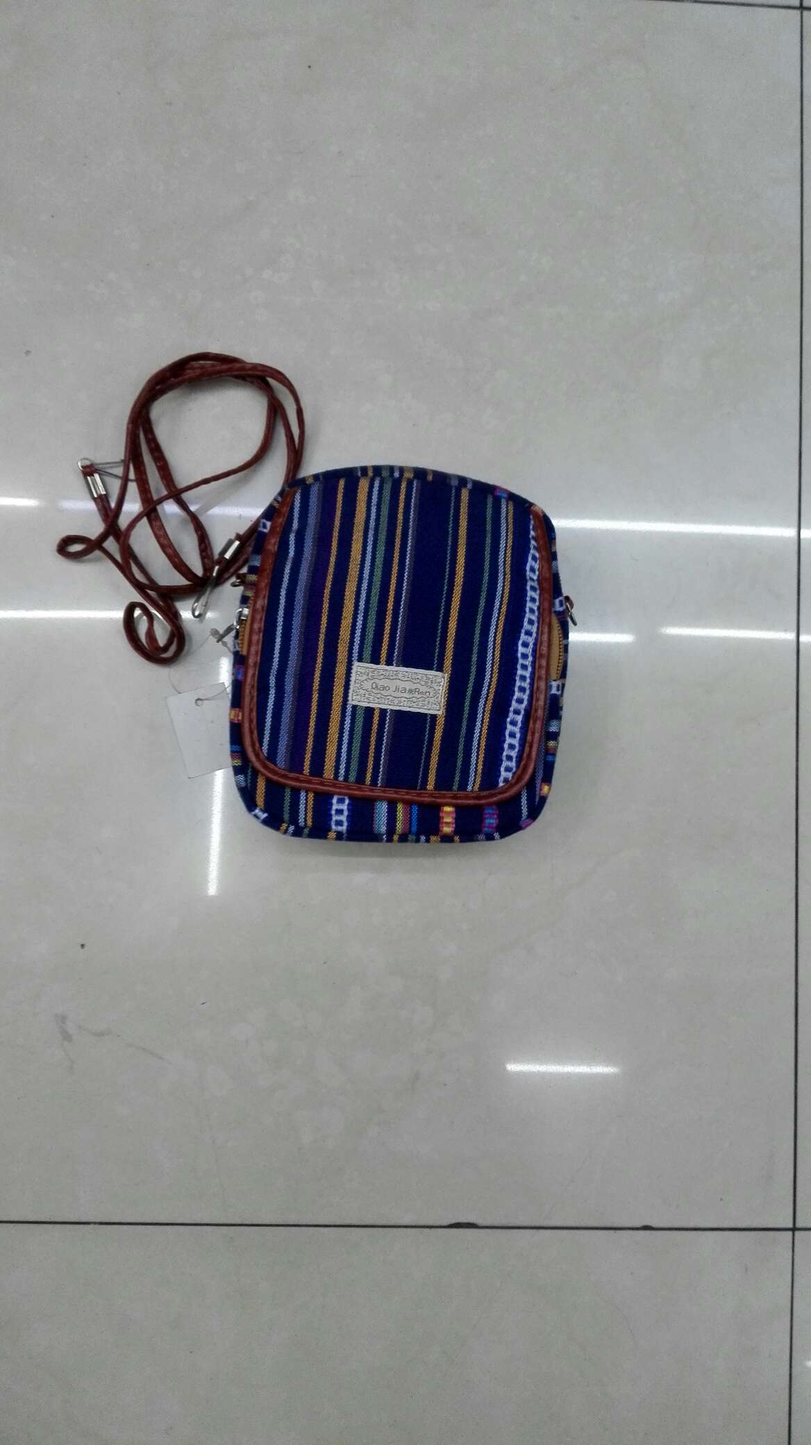 Ethnic material crossbody bag