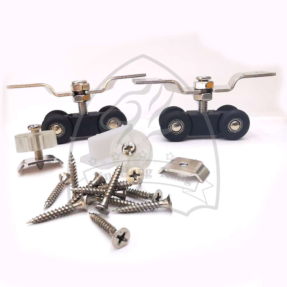 Solid wood door lifting wheel cabinet door track pulley Central and South American style sliding door pulley flat open bathroom door lifting wheel details Picture