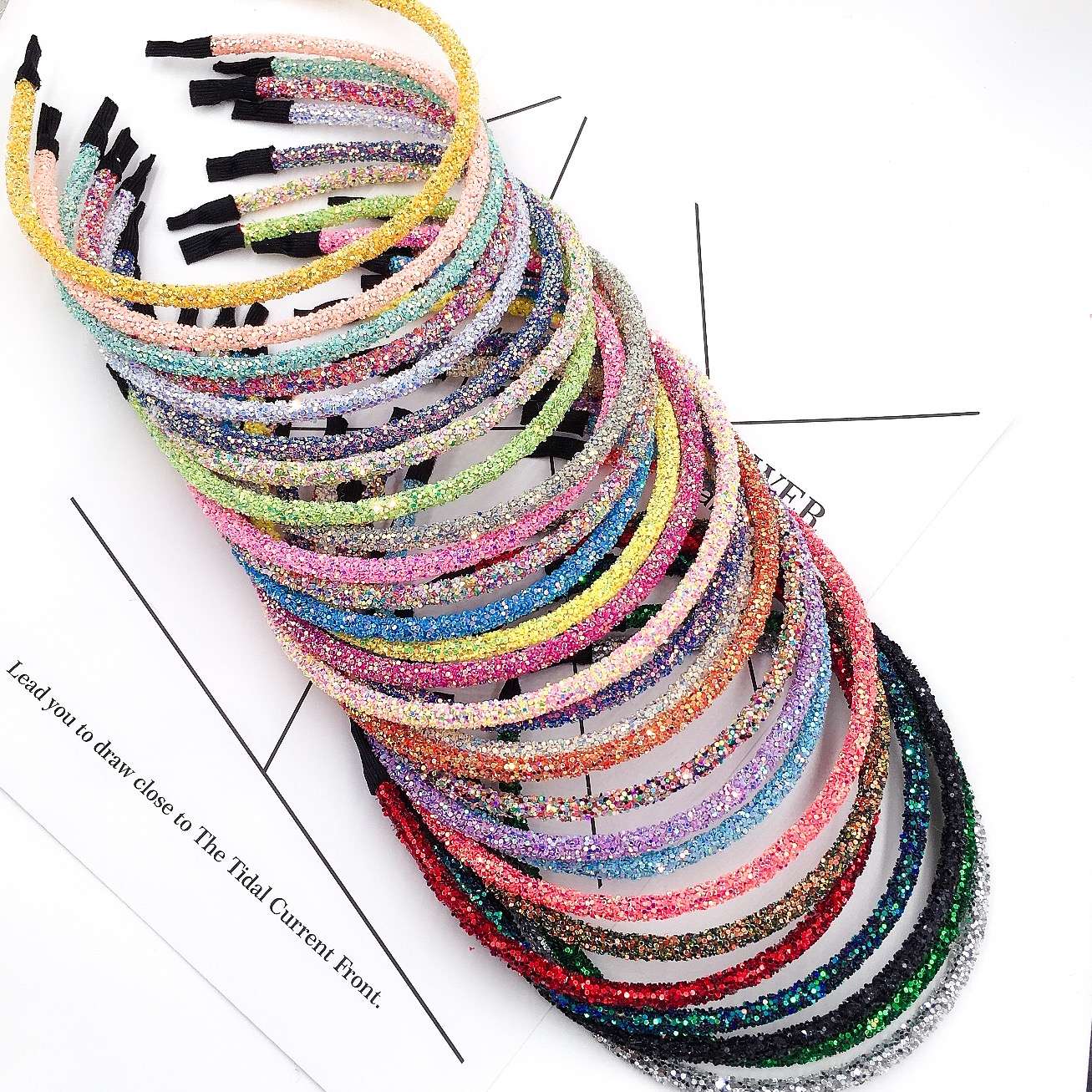 Korean bright pink tube headbands and hair bands are popular hair accessories