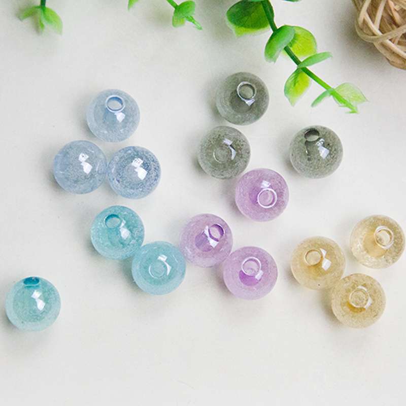 Acrylic 16MM single hole translucent bubble beads handmade DIY beaded head rope material hair accessories ending beads thumbnail