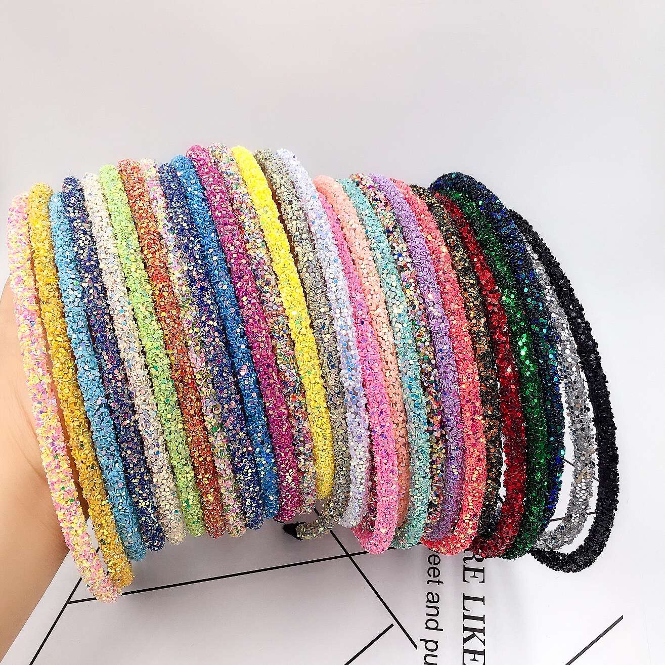 Korean bright pink tube headbands and hair bands are popular hair accessories Specification image