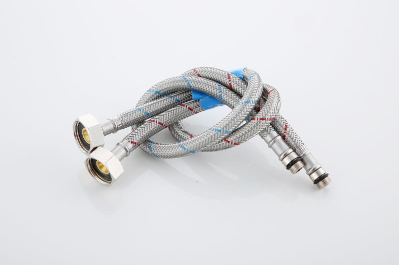 不锈钢红蓝丝编织管水龙头冷热水进水管长度可定制