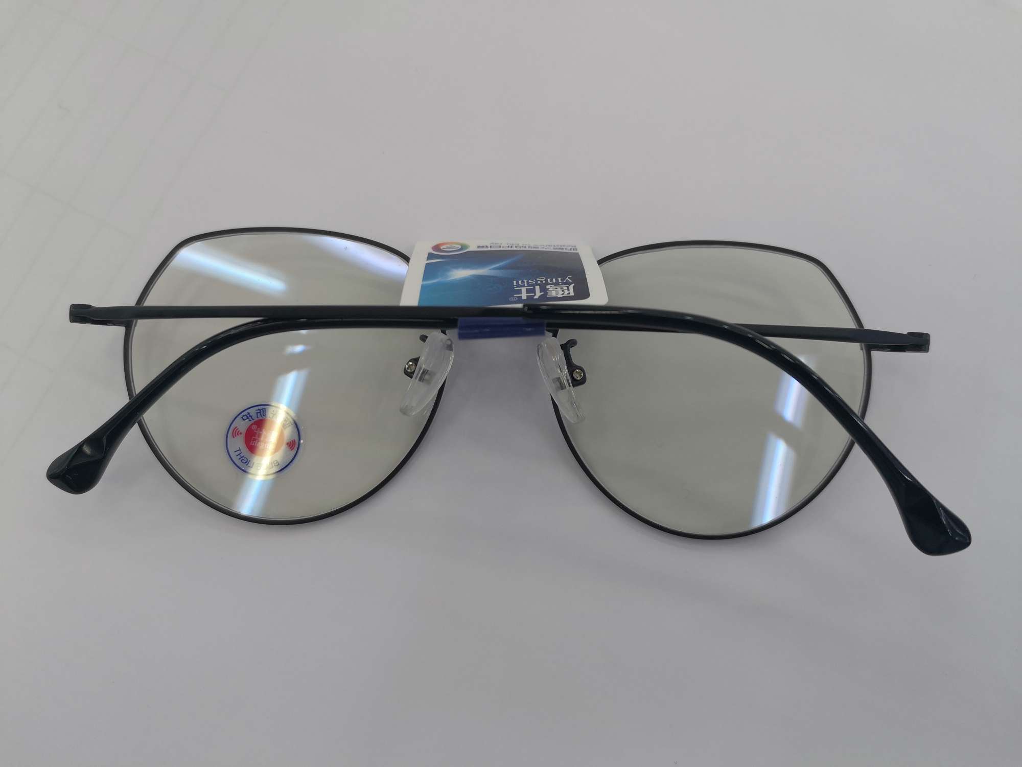 Lady round frame espejo óptico cute student titanium ultralight details Picture