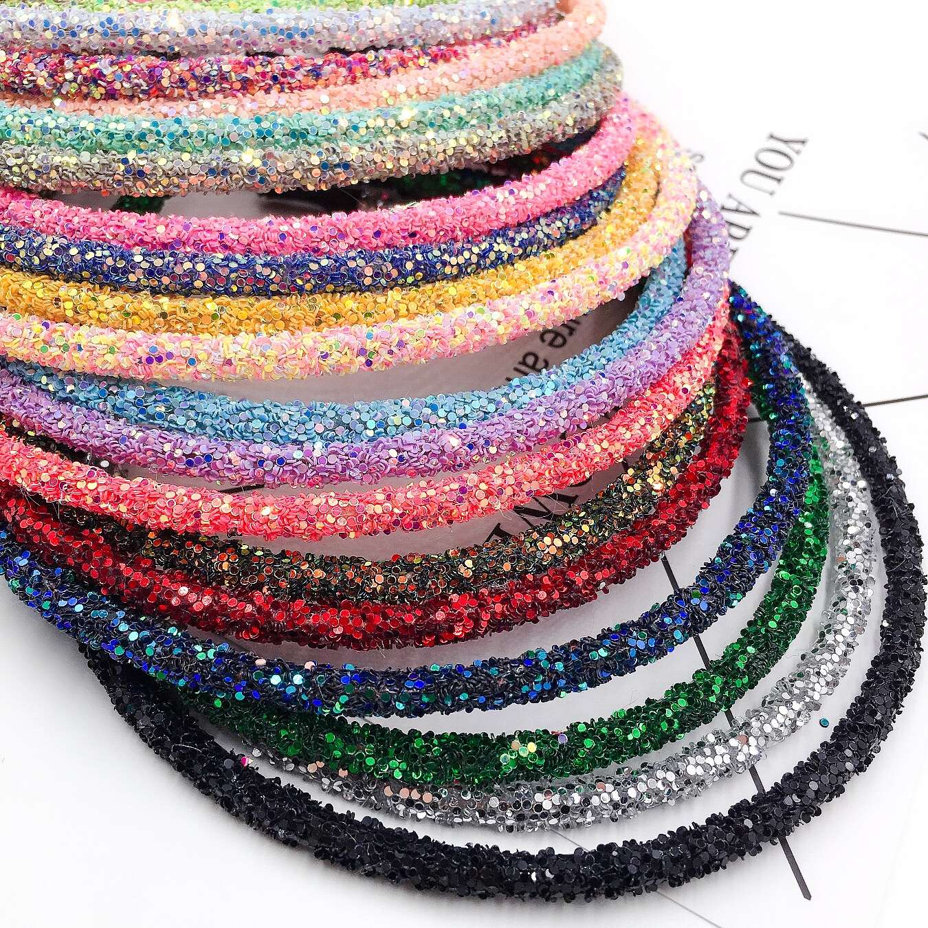 Korean bright pink tube headbands and hair bands are popular hair accessories details Picture