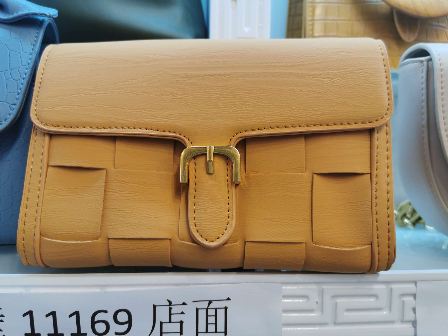 2020 new embossed small round bag single shoulder diagonal cross letter bag official genuine leather bag for women thumbnail