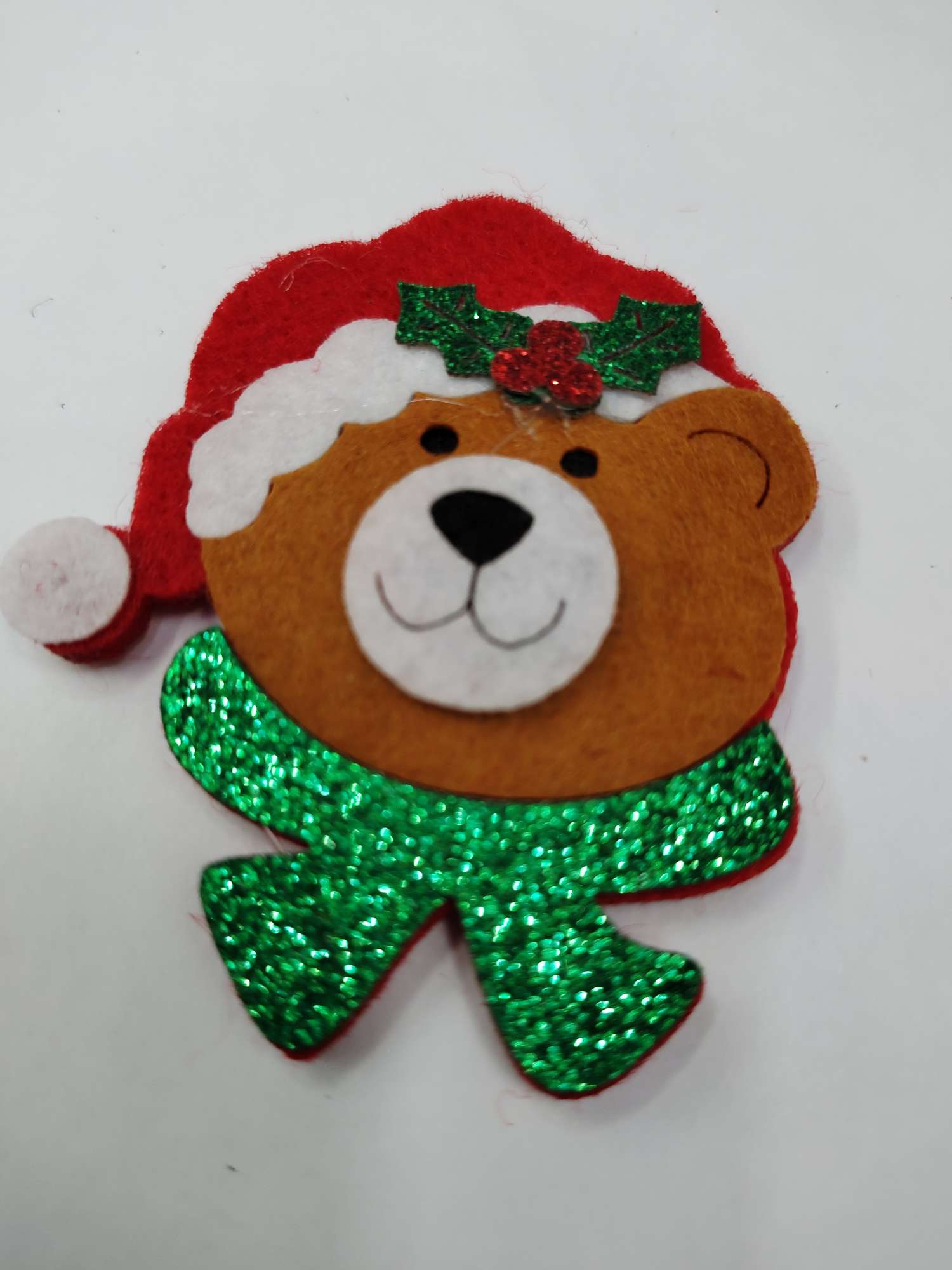 毛毡布圣诞熊头 不织布熊头 无纺布葱粉布熊头 厂家直销 加工定做 来样定制。