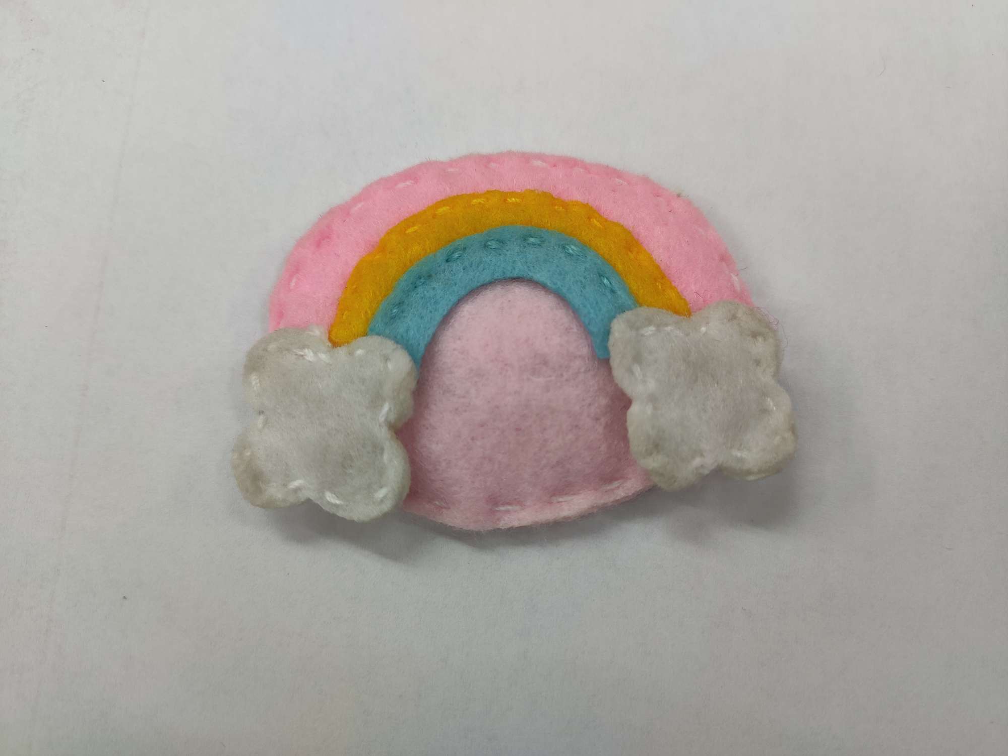 无纺布卡通粉彩虹夹子手工制作发夹创意配件产品图