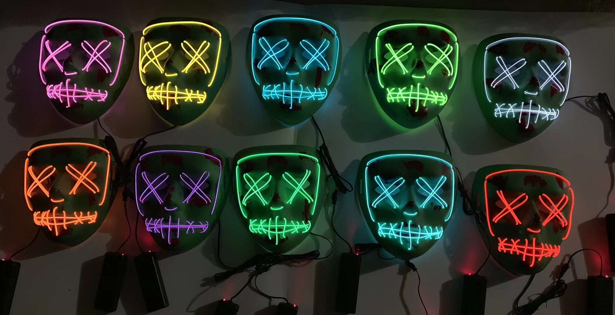 LED仿真高档舞会新款面具  狂欢派对万圣节面具