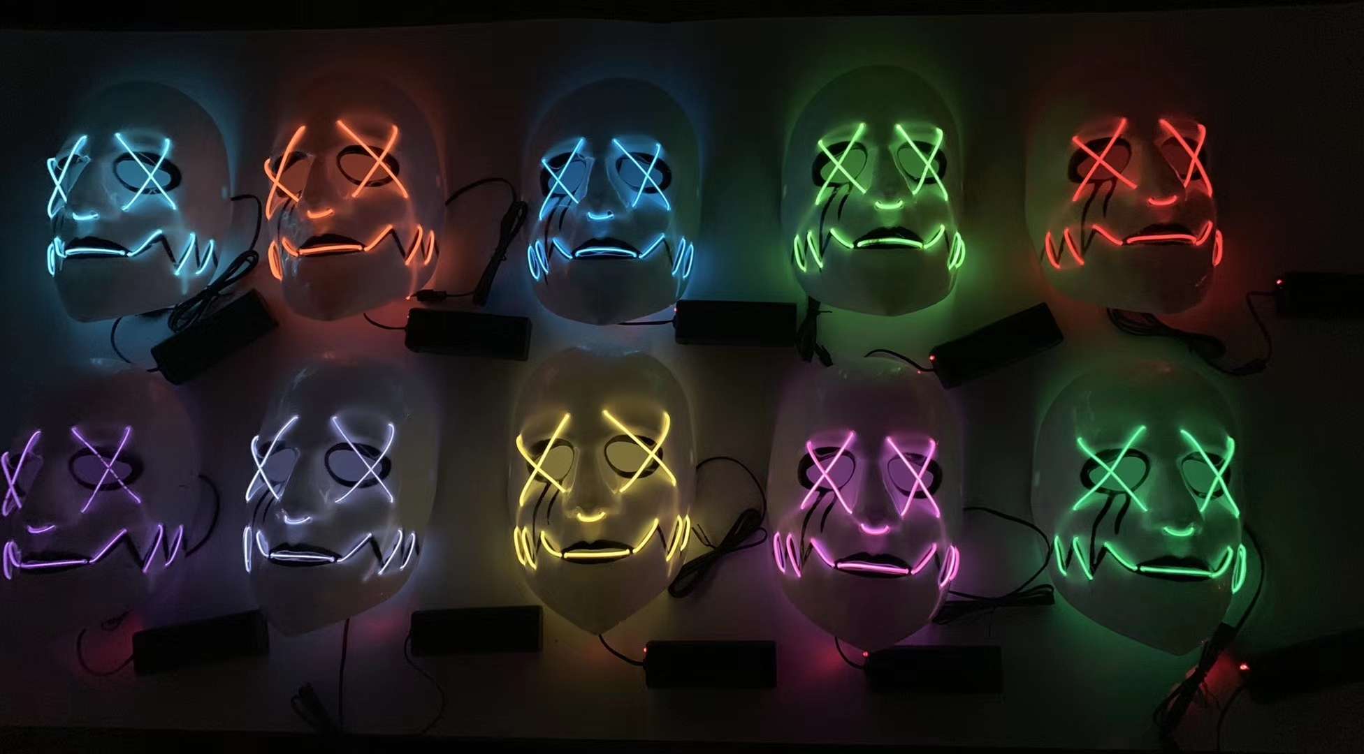 LED simulation high-end dance party new mask Carnival party Halloween mask Specification image