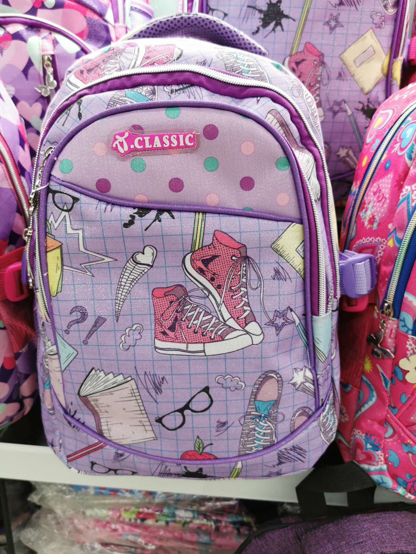 EVB双肩包女韩版潮电脑背包男初中高中大学生书包校园旅行包防水产品图