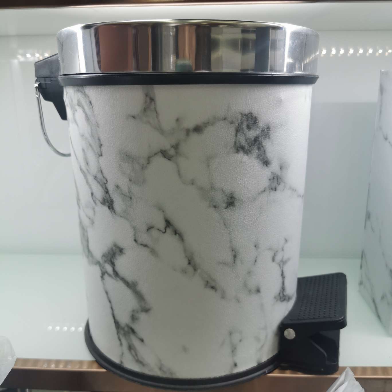 Treadle Trash Can Treadle Household Kitchen And Bathroom Trash Can Commercial Room Trash Can Black Gold Marble Platinum Marble
8056# 5L, 8055# 8L Specification drawing