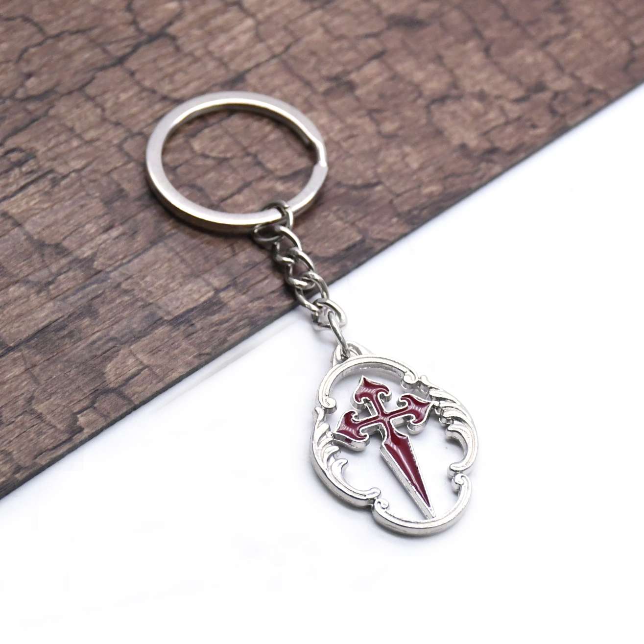 Red oil-dripping cross lock pendant, ring ornament, sacrificial religious relic, gift and giveaway undefined