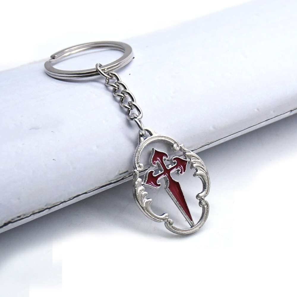 Red oil-dripping cross lock pendant, ring ornament, sacrificial religious relic, gift and giveaway undefined