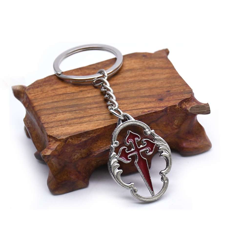 Red oil-dripping cross lock pendant, ring ornament, sacrificial religious relic, gift and giveaway Specification image