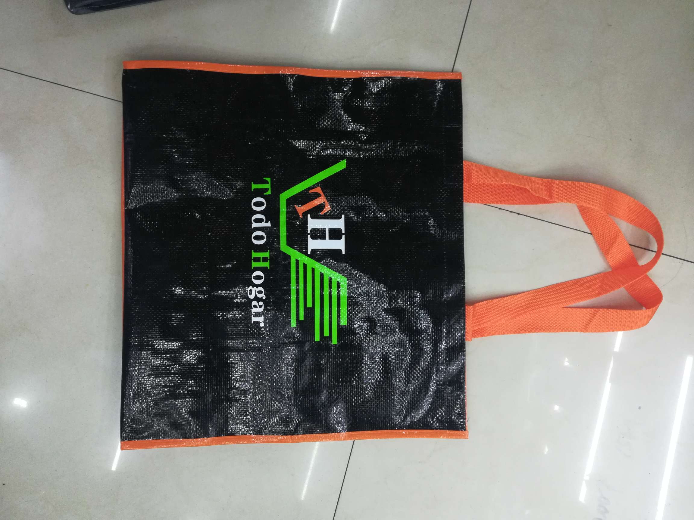 Black And Orange Environmental Protection Bag, Double Hand, Solid And Beautiful, Quality Assurance