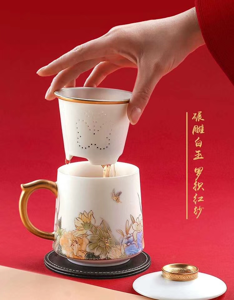 景泰蓝茶具，茶杯/杯子/茶具产品图