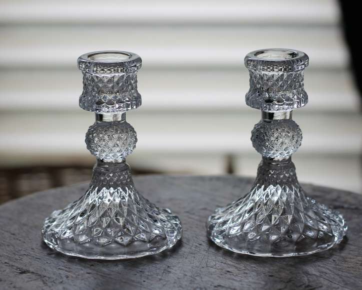 Crystal glass candle holder pole candle holder