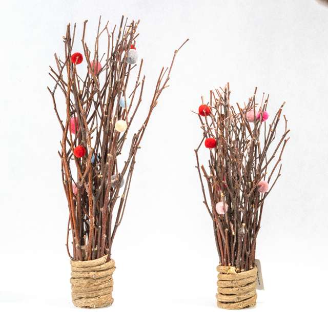 Dongjiang branch flower pot ornaments, flower arrangement wooden handicrafts