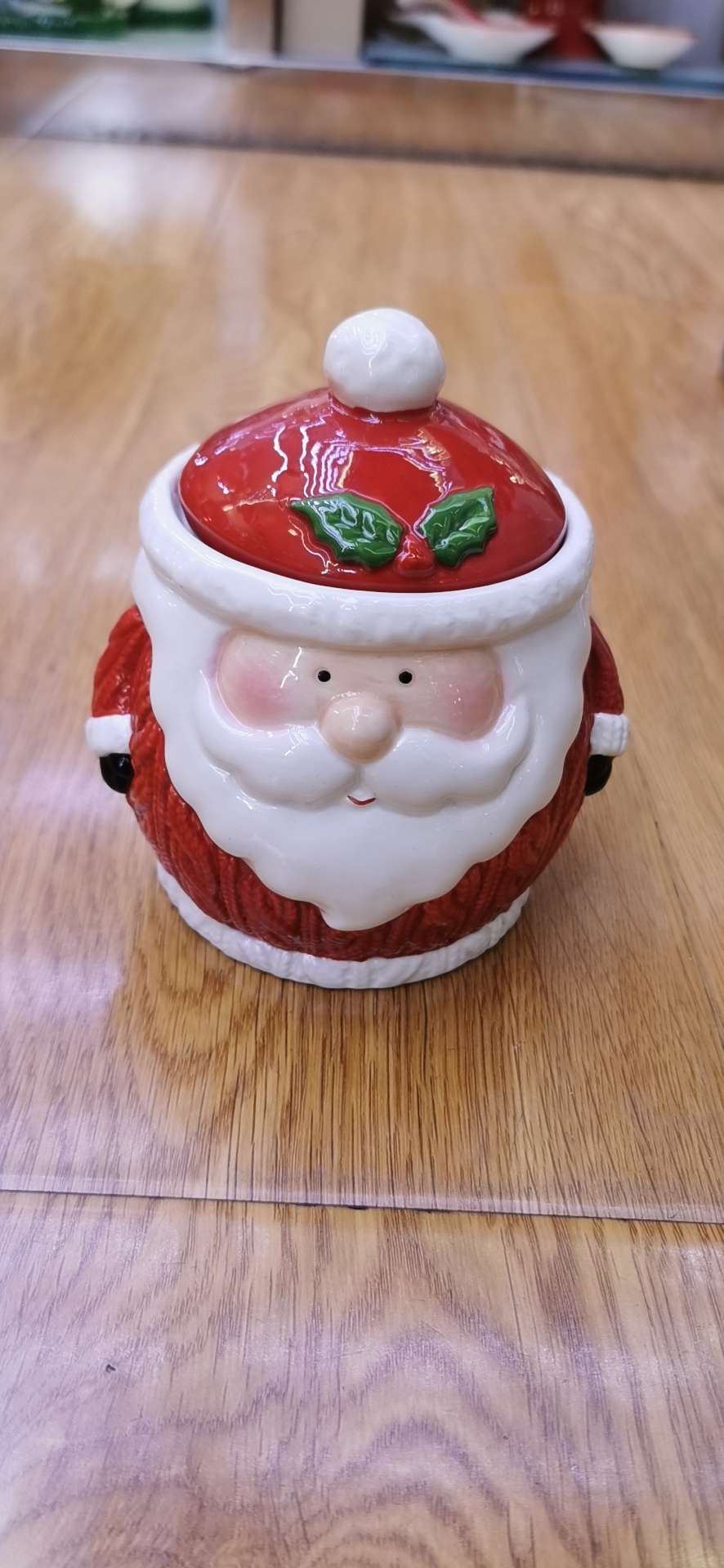 Christmas ceramic sugar jar thumbnail